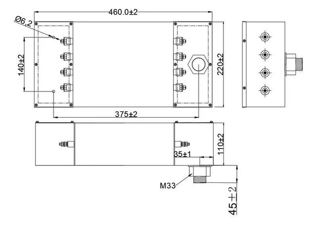 FEFS-4X60B, Room Shielding Filter for 3-phase 4 wire systems, 60 Amp, 400VAC