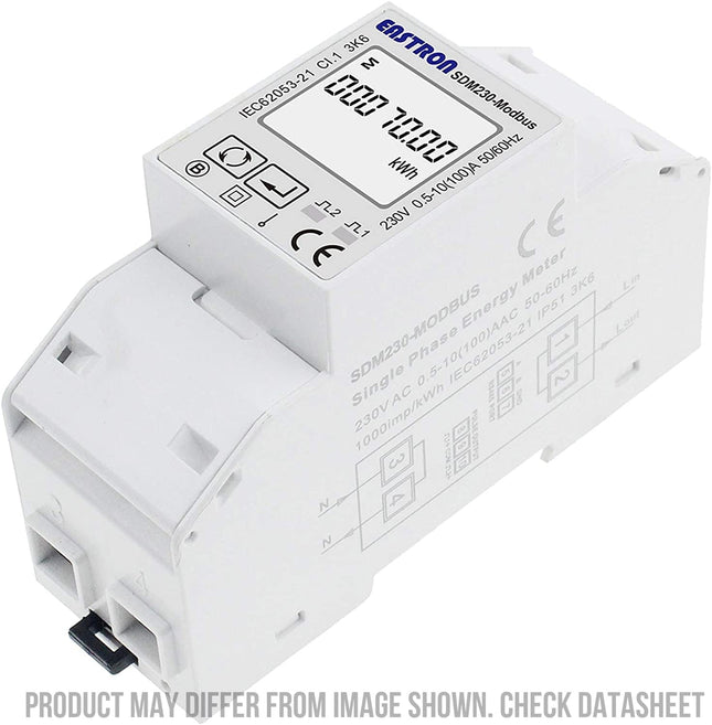 SDM230-LORAWAN-MID-AS923, DIN Rail Mount kWh Meter, Single Phase, 240VAC aux, Class 1, 100Amp Direct Connect, w/ 2 x pulse outputs and LoRaWaN AS923 Wireless Comms, MID Approved