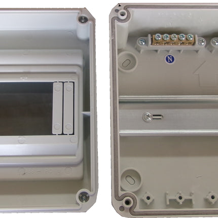 CHA-HT 8WAYS IP65, 8 Module Compact Distribution Boards, ABS/PC, Panel Mounted IP65, 5 x PE and 5 x N Conductor Terminals