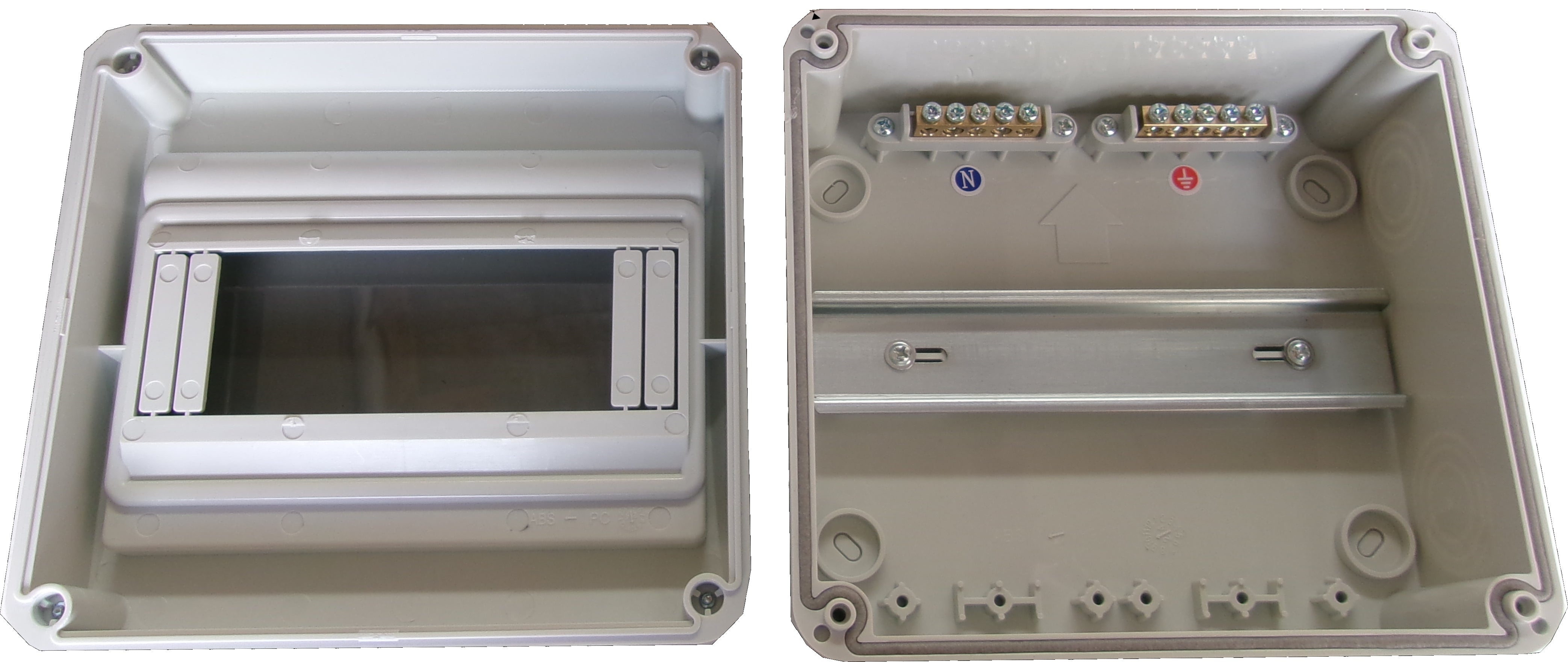 CHA-HT 8WAYS IP65, 8 Module Compact Distribution Boards, ABS/PC, Panel Mounted IP65, 5 x PE and 5 x N Conductor Terminals