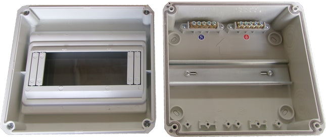 CHA-HT 8WAYS IP65, 8 Module Compact Distribution Boards, ABS/PC, Panel Mounted IP65, 5 x PE and 5 x N Conductor Terminals