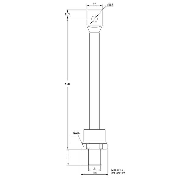 A1A-260-12X-MFG, Rectifier Diode 260Amp, 1200V, M16, 150MM tail Length Clearance stock