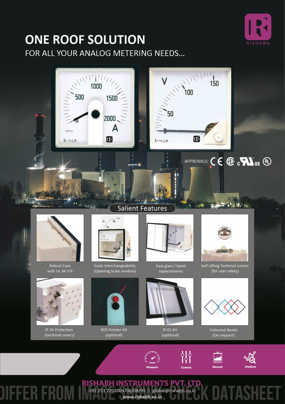 DS72/100VDC, Moving Coil Voltmeter 100VDC, 72 x 72mm