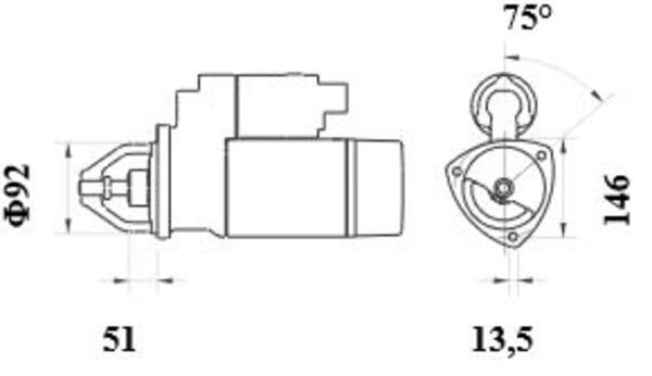 AZJ3490 11.139.184 MAHLE - Letrika(Iskra) Starter Motor, 24V 6.2kW z11 (IS9143, MS463)