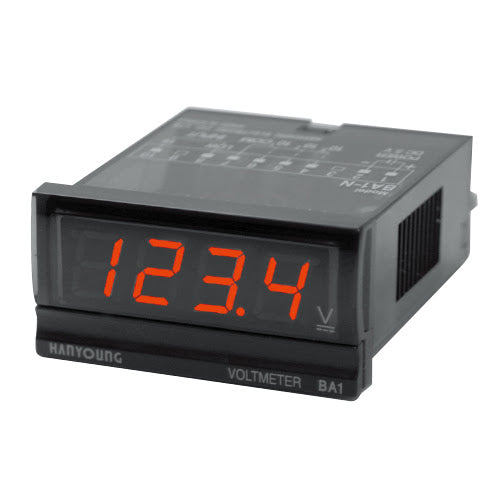 BA1-ND10-2A, DC Voltmeter, 48x24mm, 12-24VDC Aux Supply, 0-1.999VDC Input