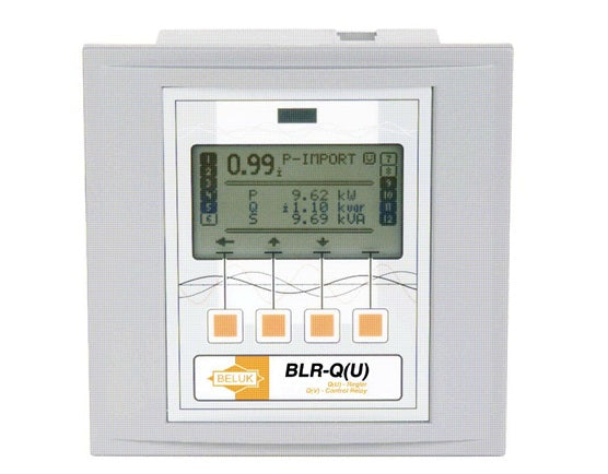 BLR-Q(U)06R (3ACM06R-BEL-O-QMB), Power Factor Regulator & Power Quality Analyser, 6 Step, 1 Phase Measurement, Power Quality Alarms, 3 Phase Control, 50-530V 50/60HZ