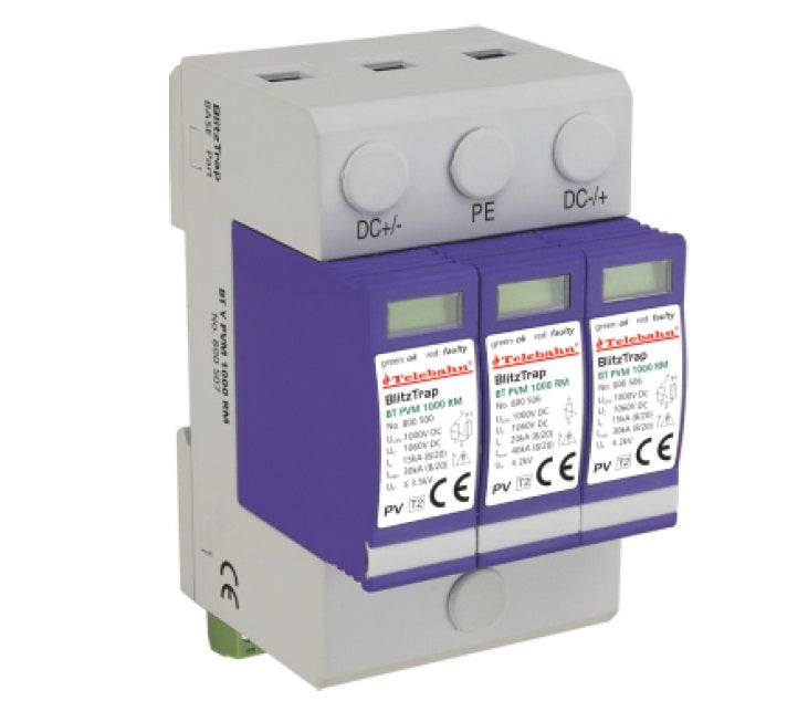 FBT Y PVM 600 RM, 600VDC Surge Protection Device for Photovoltaic Systems, Type 2 40kA WITH REMOTE C/O CONTACTS