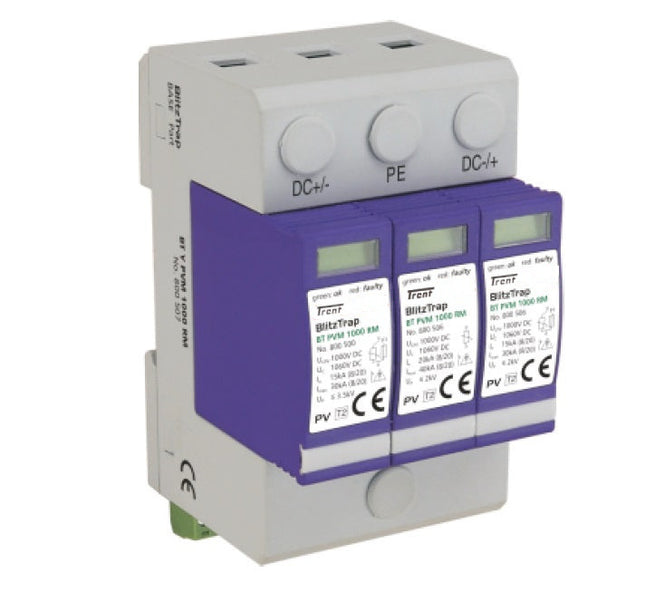 FBT Y PVM 600 RM, 600VDC Surge Protection Device for Photovoltaic Systems, Type 2 (Class II) 40kA WITH REMOTE C/O CONTACTS