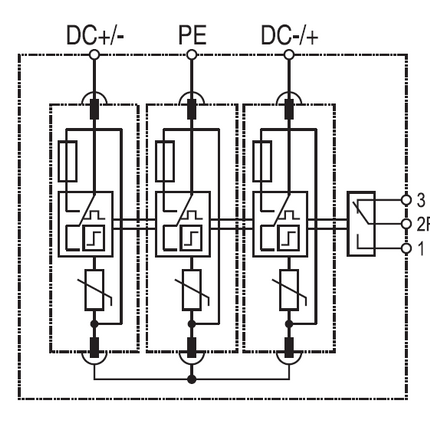 FBT Y PVM 150 RM, 150VDC Surge Protection Device for Photovoltaic Systems, Type 2 (Class II) 40kA WITH REMOTE C/O CONTACTS