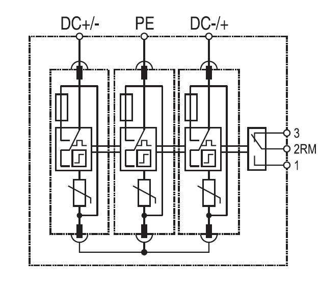 FBT Y PVM 1500 RM, 1500VDC Surge Protection Device for Photovoltaic Systems, Type 2 (Class II) 40kA WITH REMOTE C/O CONTACTS