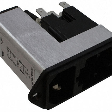 CE40.6100.151, IEC Appliance Inlet Power Entry Connector Receptacle, Male Blades - Module IEC 320-C14 Panel Mount, Flange