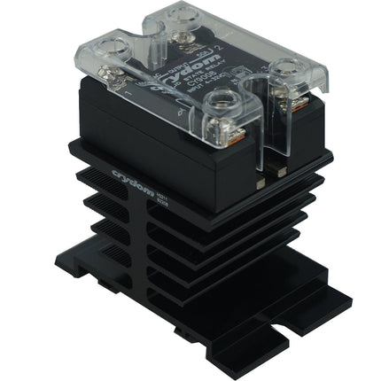 HS211 + CY9008, Panel or slide on Din Rail Solid State Relay, 3-32VDC Control Input, 48-660VAC Output, 25 Amps