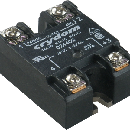 D2440G, Solid State Relay, Single Phase 4-32VDC Control, 40A, 24-280VAC Load w/status LED