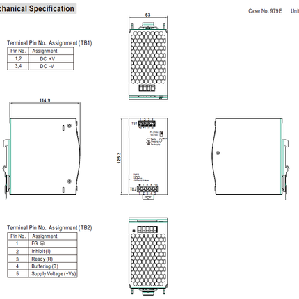 DBUF20-24, Buffer Module, Din Rail Mount 24VDC 20 Amp, Can replace QUINT4-BUFFER/24DC/20 2907913 PHOENIX CONTACT Buffer module