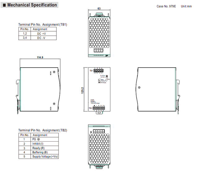 DBUF20-24, Buffer Module, Din Rail Mount 24VDC 20 Amp, Can replace QUINT4-BUFFER/24DC/20 2907913 PHOENIX CONTACT Buffer module
