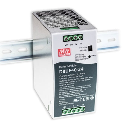 DBUF40-24, Buffer Module, Din Rail Mount 24VDC 40 Amp, Can replace QUINT4-BUFFER/24DC/40 2908283 PHOENIX CONTACT