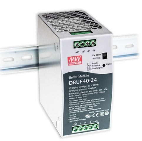 DBUF40-24, Buffer Module, Din Rail Mount 24VDC 40 Amp, Can replace QUINT4-BUFFER/24DC/40 2908283 PHOENIX CONTACT