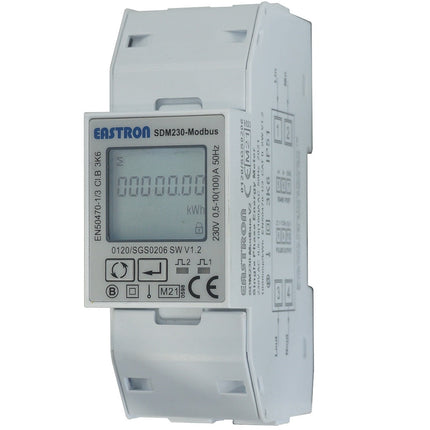 SDM230-LORAWAN-MID-AS923, DIN Rail Mount kWh Meter, Single Phase, 240VAC aux, Class 1, 100Amp Direct Connect, w/ 2 x pulse outputs and LoRaWaN AS923 Wireless Comms, MID Approved