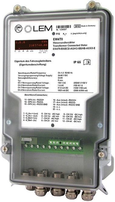 EM4TII + RS Data Interface, Class 0.5R, 4 Channel On Boad Rail Meter, RS Data Port, GPS Receiver, AC or DC Measurement via Transducers or CT's, 24-110VDC Aux supply