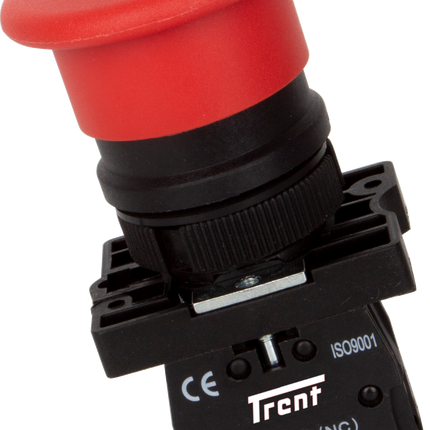TGB2-ES442G, 30MM Emergency Stop Button, 1 Pos, Twist Release, 1 x NC, IEC60947-5-1