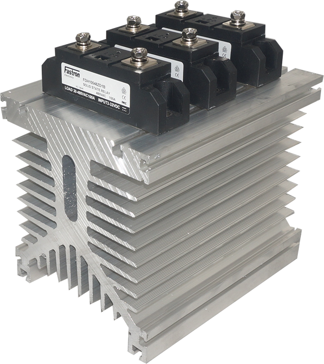 F135-4-40A Panel Mount 3 Phase Solid State Contactor, 240 Amp per Phase, 70-480VAC Switching, 90-280VAC Control Contactor Style Modules