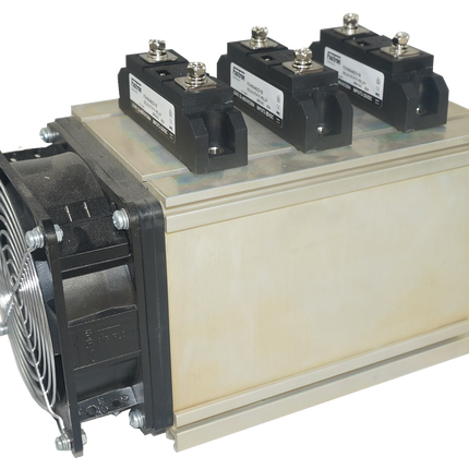 F135-4-90D Panel Mount 3 Phase Solid State Contactor, 90 Amp per Phase, 70-480VAC Switching, 4-32VDC Control Contactor Style Modules