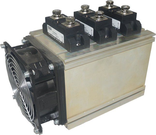 F135-4-180A Panel Mount 3 Phase Solid State Contactor, 180 Amp per Phase, 70-480VAC Switching, 90-280VAC Control Contactor Style Modules