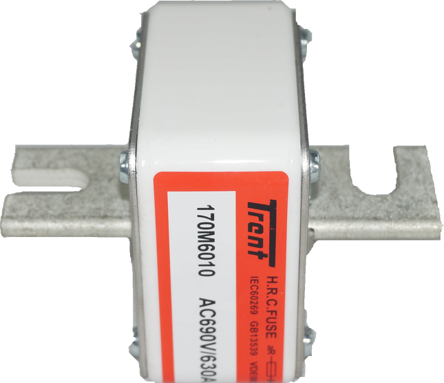 F170M6015, Blade Style Semiconductor Fuse, 1100 Amp, 690VAC, Square Body, Size 3, DIN 43 653,  200kA (78mm Hole Centers)-NH Blade Style Semiconductor Fuse-Trent-Fastron Electronics Store