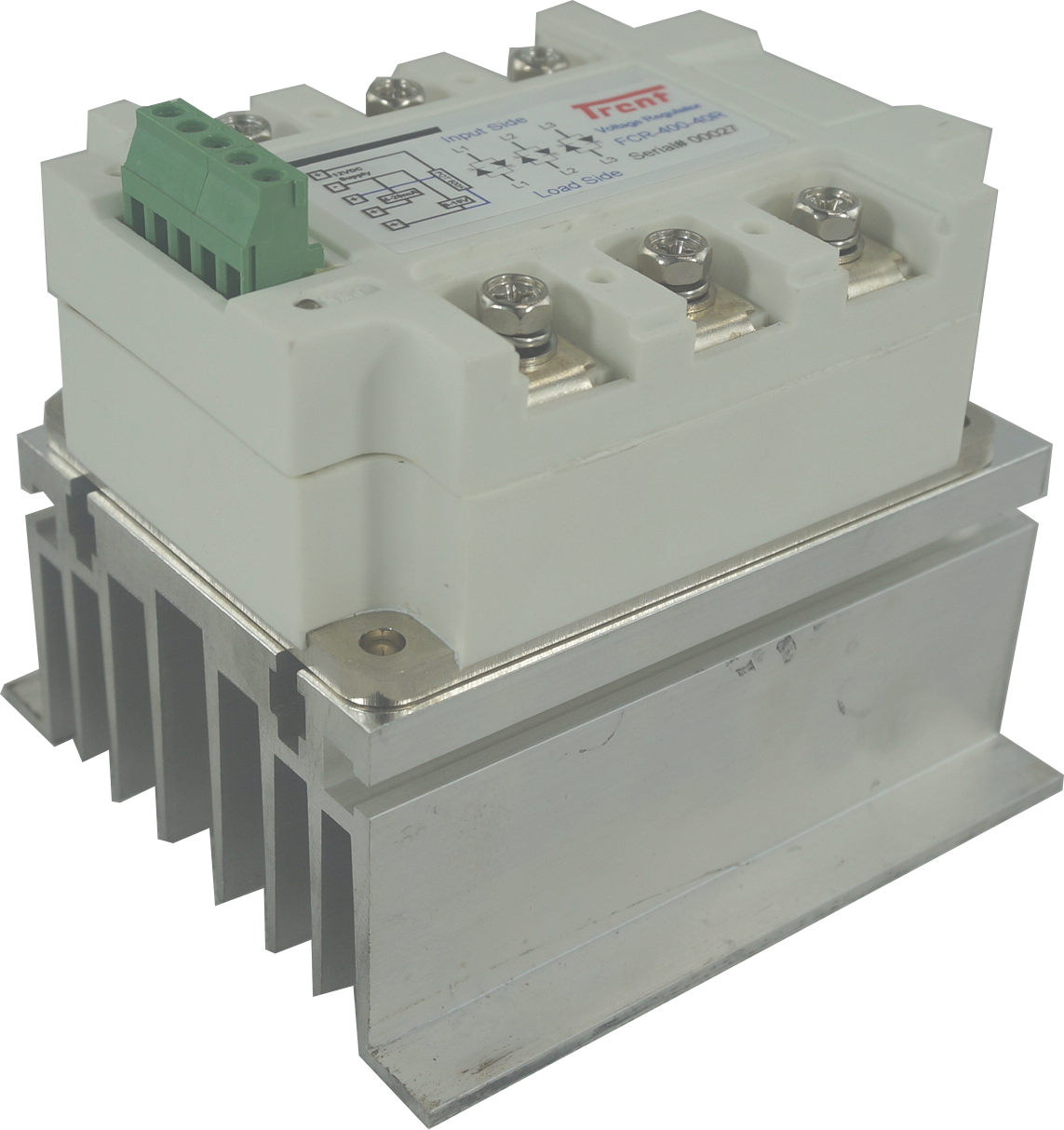 H71/110M & FCR-400-40R, Three Phase Proportional Phase Control Module with Heatsink, 4-20mA,0-10V,500K POT Input, 400VAC, 13 Amp Per Phase @ 50 Deg C