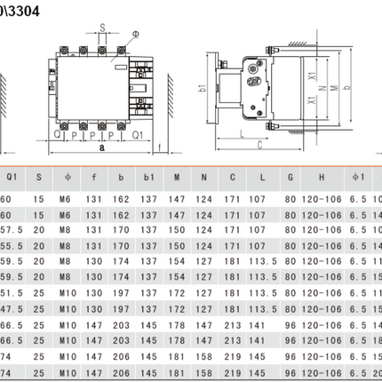 FGC1-F330-230VAC, AC Contactor, 240VAC Control Voltage, 3 Pole NO, Nominal Current = 330 Amps(AC-3) @ 240/400/500/690V