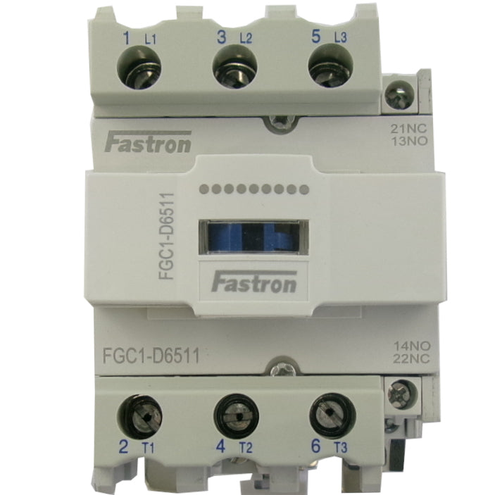 FGC1-D6511-230VAC, AC Contactor, 240VAC Control Voltage, 3 Pole NO (1NO + 1NC), Nominal Current = 65 Amps(AC-3) @ 240/400/500/690V