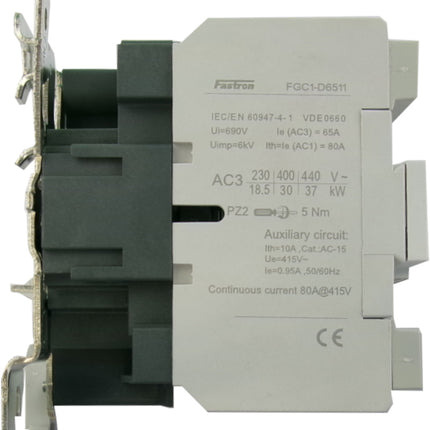FGC1-F225-230VAC, AC Contactor, 240VAC Control Voltage, 3 Pole NO, Nominal Current = 225 Amps(AC-3) @ 240/400/500/690V