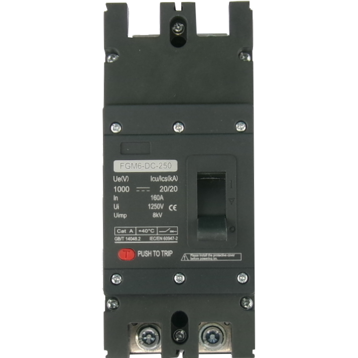 FGM6DC-2PL-320 315A, 2 Pole DC Moulded Case Circuit Breaker (MCCB) Fixed Type 20kA 315 Amp, 1000VDC