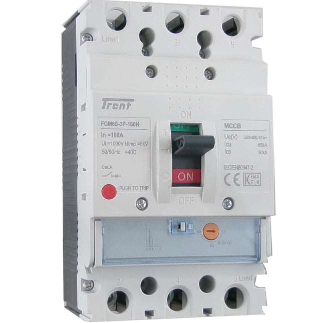 FGM6S-3P-160M 63A,  3 Pole Moulded Case Circuit Breaker (MCCB) Thermal, Adjustable Type ICS=36kA 63 Amp, 400/690VAC