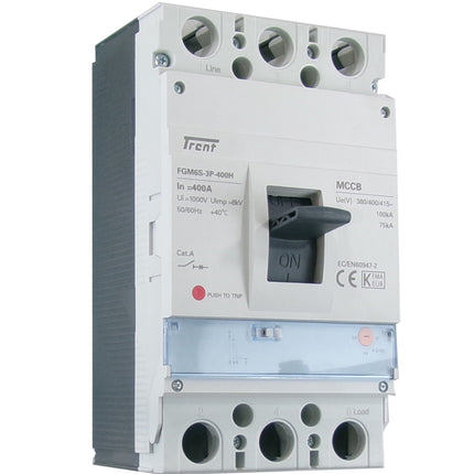 FGM6SM-3P-400H 400A,  3 Pole Moulded Case Circuit Breaker (MCCB) Thermal and Magnetic, Adjustable Type ICS=75kA 400 Amp, 400/690VAC
