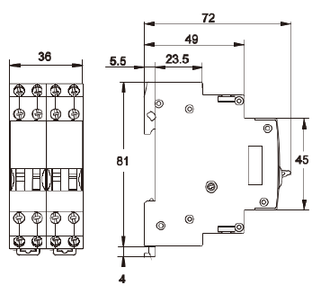FIR-16-2C-24VDC, 2 Pole 2 x SPDT CO, Bistable Relay with Manual Override 440VAC 16 Amp 50/60Hz, 24VDC / 48VAC Coil Voltage