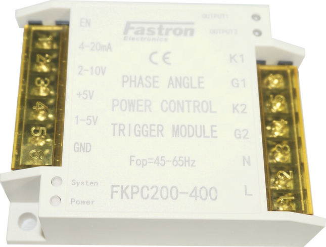 FKPC-200-400 Rev 2 (FKPC-240-CE Rev 2), Single Phase Voltage Control SCR Trigger Module, 4-20mA,0-10V,0-5V,5K POT Input, 200-450VAC, 240VAC Aux Supply, Can Replace Semikron Semi-PCM 2 SKPC200-240