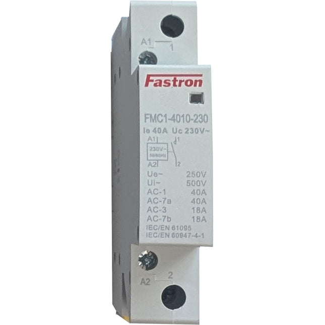 FMC1-4010-230, 1 Pole 1 x SPST NO, Modular Contactor 250VAC 40 Amp (AC-1), 230VAC 50/60Hz Control Voltage