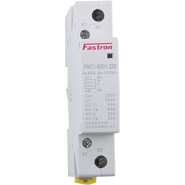 FMC1-6310-230, 1 Pole 1 x SPST NO, Modular Contactor 250VAC 63 Amp (AC-1), 230VAC 50/60Hz Control Voltage
