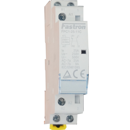 FPC1-32-11M-230VAC, Two Pole 1 x SPST NO, 1 x SPST NC Modular Contactor 230VAC 32 Amp 50/60Hz, 230VAC Coil Voltage, Manual Override