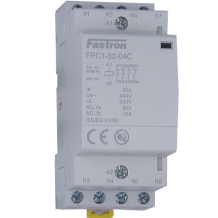 FPC1-32-04C-230VAC/DC, 4 Pole 4 x SPST NO Modular Contactor 440VAC 32 Amp 50/60Hz, 230VAC/DC Coil Voltage, Hum Free