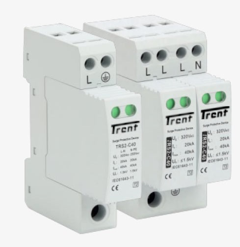 FRS2-C40/320/R 2+0, 2 Pole (L/N,PE) Un = 230VAC Type 2 (Class II) Surge Protection Device, 20/40kA, Pluggable, With Remote C/O Contacts. Uc = 320VAC