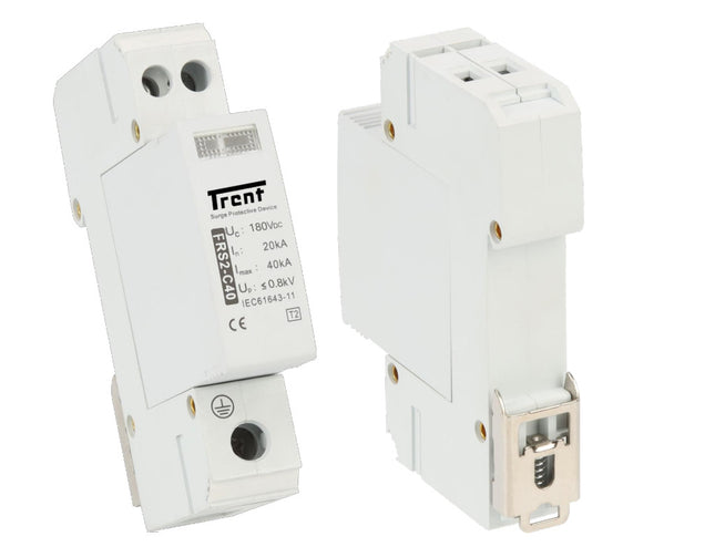 FRS2-C40-130R, 2 Pole ("+","-") Un = 130VDC Type 2 (Class II) Surge Protection Device, 20/40kA, Pluggable, With Remote Contacts. Uc = 180VDC