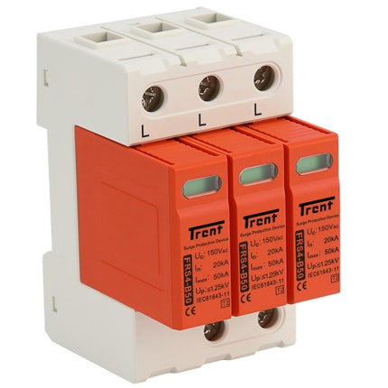 FRS4-B50/150/R 3P+N, 4 Pole, Un = 120VAC, Uc = 150VAC, Type 2 (Class II) Surge Protection Device In 20kA, Imax 50kA, Pluggable, With Remote Contacts