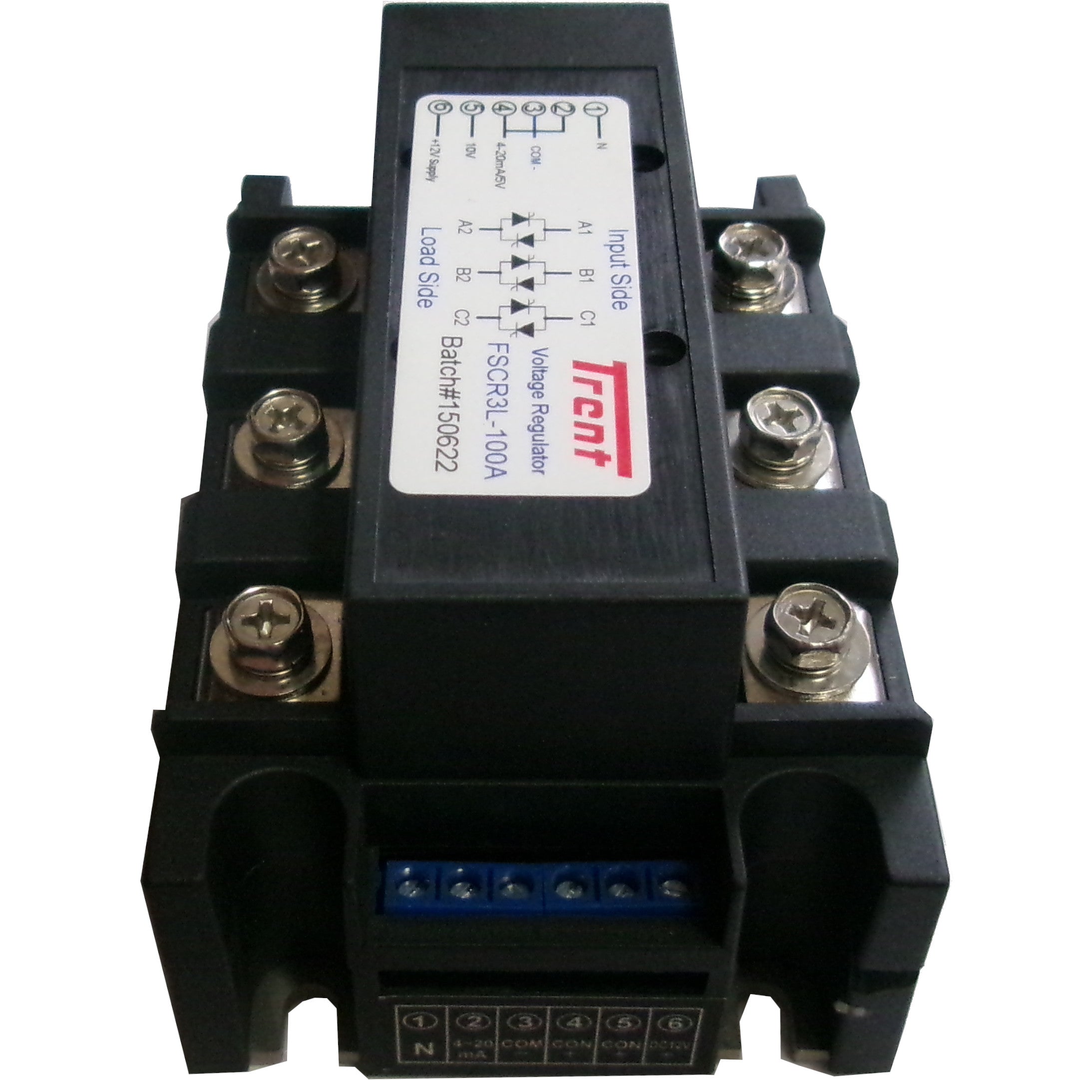 FSCR3L-100A, Three Phase Proportional Phase Control Module, 4-20mA,0-10V,1-5V,10K POT Input, 400VAC, 100 Amp Per Phase, Also referred to as 3 Phase Voltage Regulator
