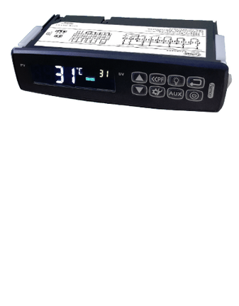 FTC002-A7B(RTC), PID Temperature Controller for HVAC, 71x29mm Cutout, 100-240VAC, 2 x Relay Outputs, Includes 4 x NTC or PT1000 Sensor Inputs