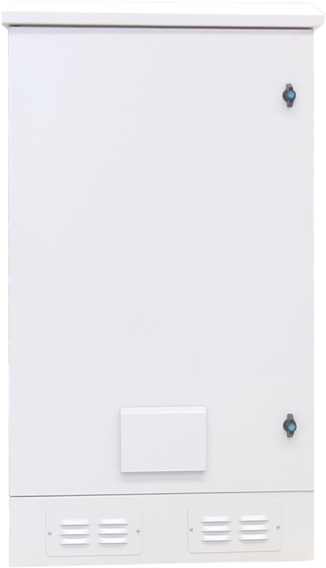 RODNV624010, Steel Teclom Enclosure IP55, AIR COOLED 578M3/h, RAL 7035 Gray, 2.0mm Galvanised Steel, Thermostat and Fan Pre-installed