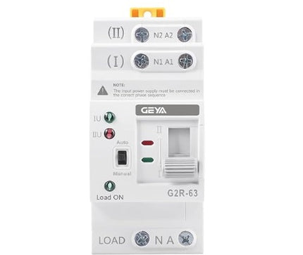 G2R-63 II-220VAC, 2-Pole, 63A Dual Power Automatic Transfer Switch (ATS)