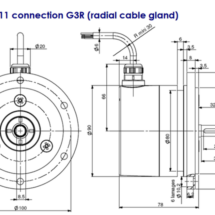 GHM9C1-0600-001, Optical Incremental Encoder  with overspeed switch