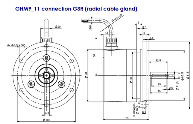 GHM9C1-0600-001, Optical Incremental Encoder  with overspeed switch